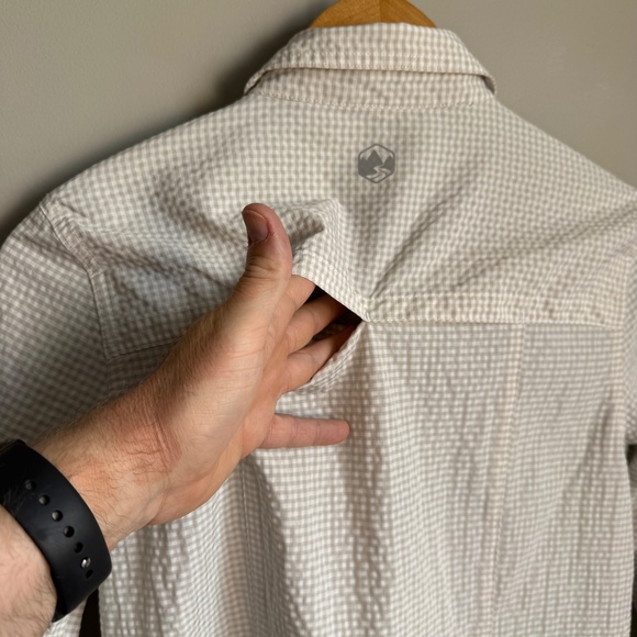 WindRiver No Fly Zone Lined Outdoor Button Up Shirt Roll-Tab Sleeves Beige Small - Picture 7 of 16